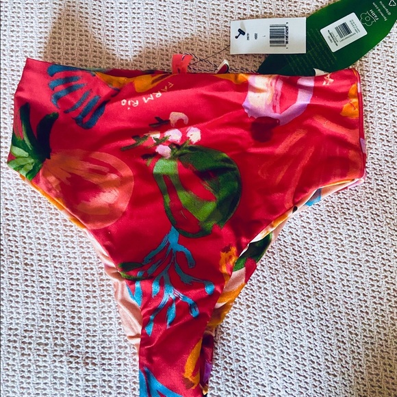 Farm Rio Mixed Fruits Ocean High-Waisted Bikini Bottom - Picture 8 of 12